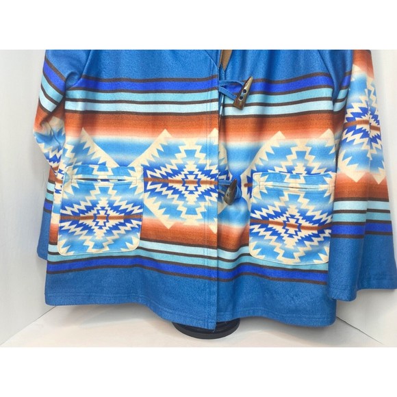 Southwestern Print Hooded Multicolor Sz S Jacket - Picture 4 of 16